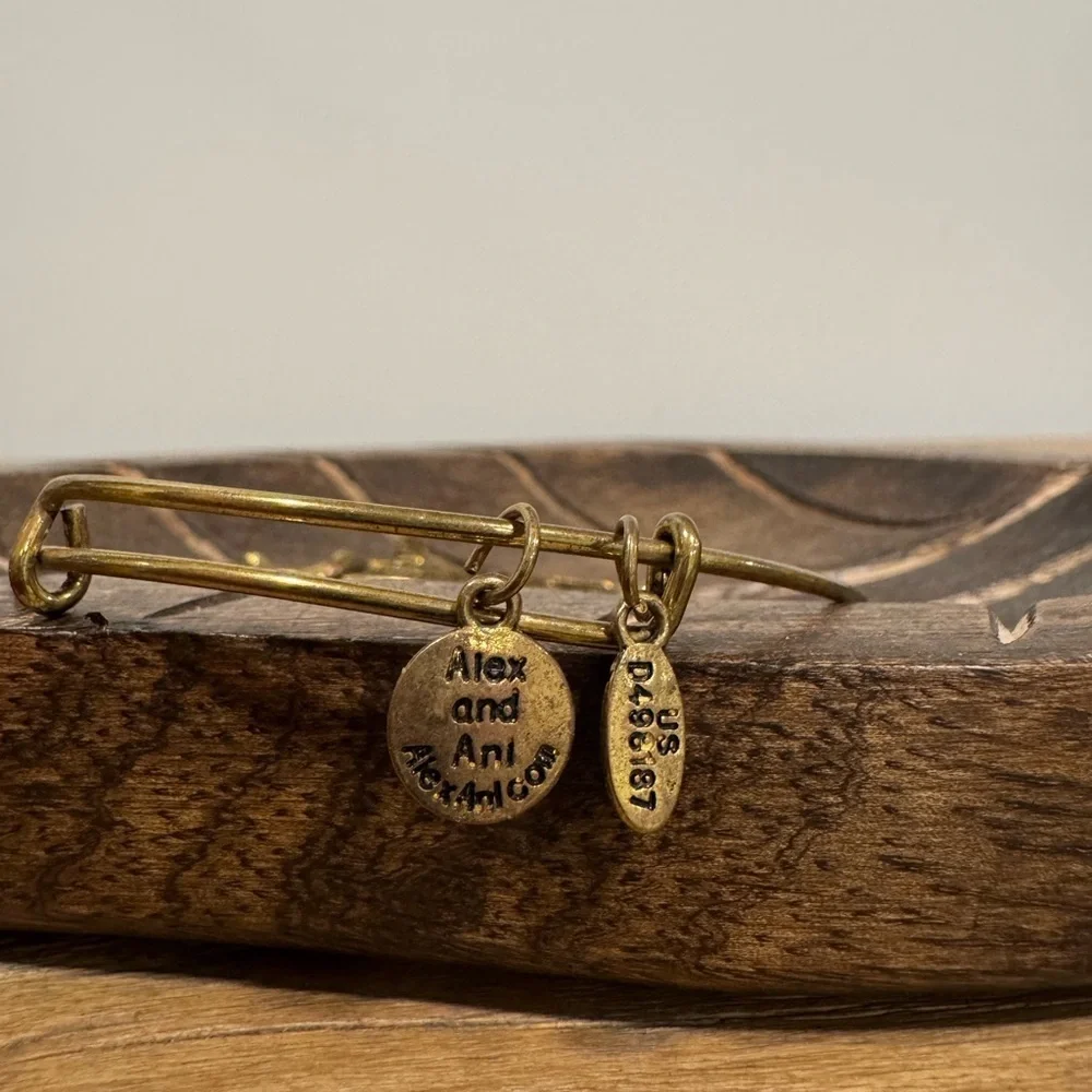 Alex and Ani Cross Wrap Wire Bangle Bracelet - Rafaelian Gold Finish